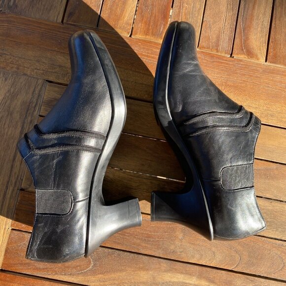 Dansko Banks Black Ankle Pumps Shoe Size EU 41 US 10.5 Block High Heel Slip On - Picture 6 of 10